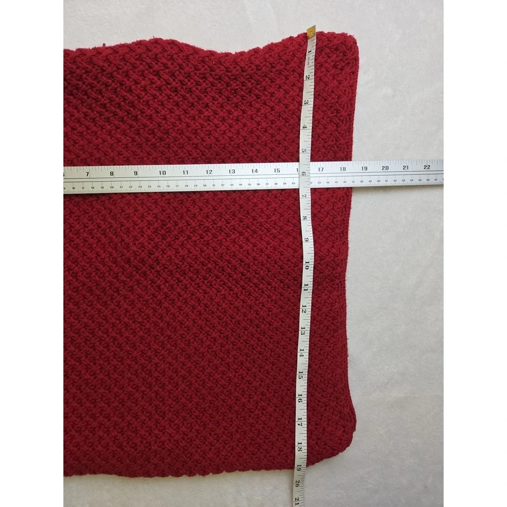 Pottery Barn Red Knit Sweater Pillow Covers 20